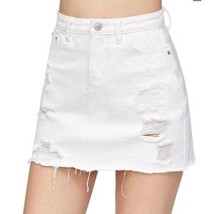 White Jean Skirt